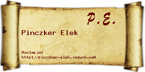 Pinczker Elek névjegykártya